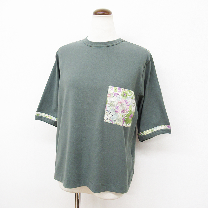 sosotto ストレッチフライスLIBERTY5分袖ポケットTシャツ/KH53